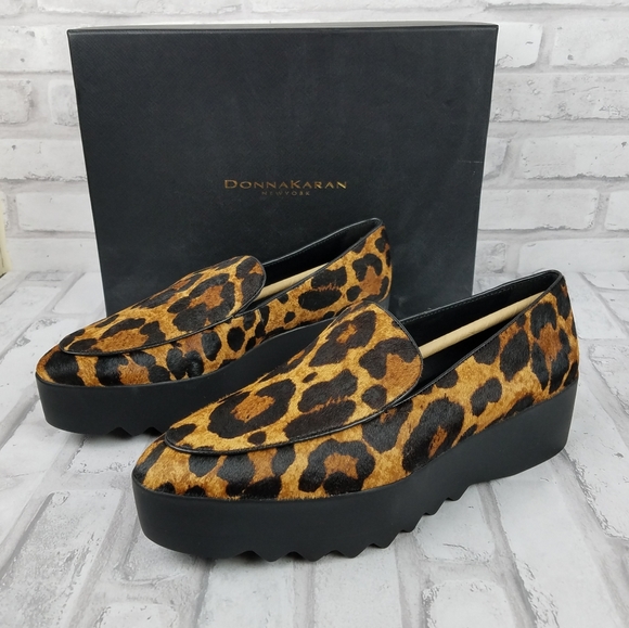Donna Karan Shoes - DONNA KARAN "Karan" Leopard Platform Loafers